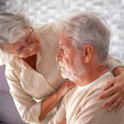 Special Needs Trust and Mental Illness - Senior women comforting a senior man | April 2023 issue \ Nashville Christian Family Magazine