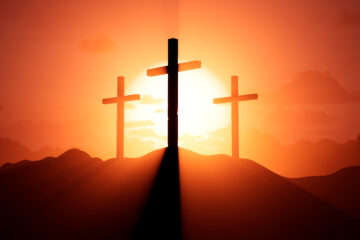 Easter - the Gospel of Luke - Three crosses during a sunset image | April 2023 issue \ Nashville Christian Family Magazine