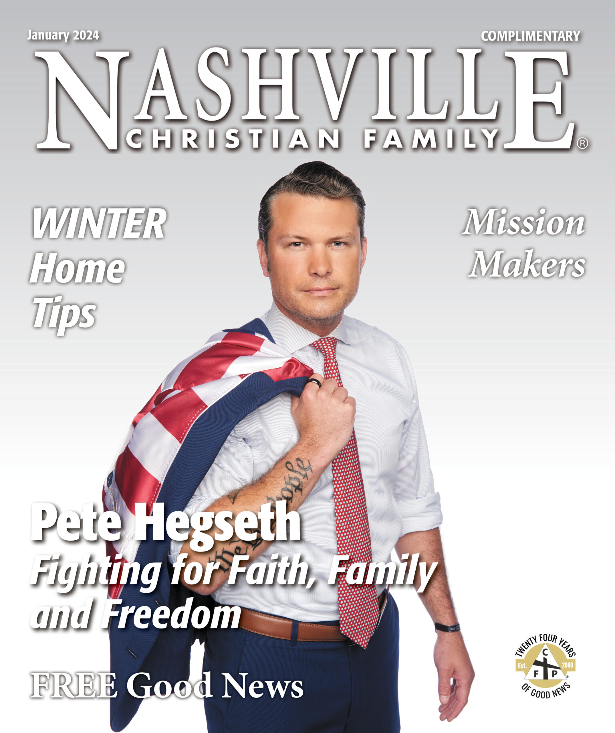 Pete Hegseth on Faith, Family, Freedom, and the American Mind | Nashville Christian Family Magazine (cover image)